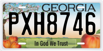 GA license plate PXH8746