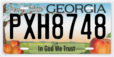 GA license plate PXH8748