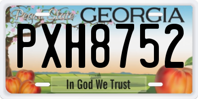 GA license plate PXH8752