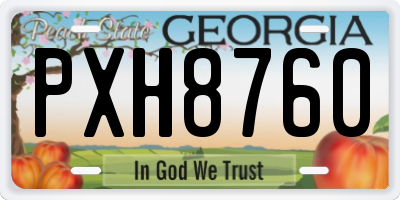 GA license plate PXH8760