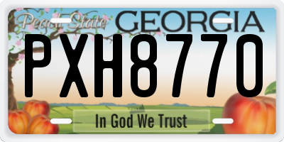 GA license plate PXH8770