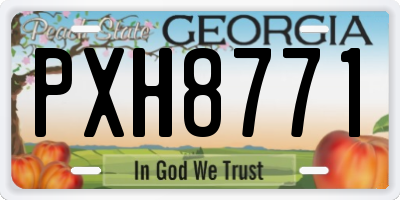 GA license plate PXH8771