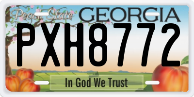 GA license plate PXH8772
