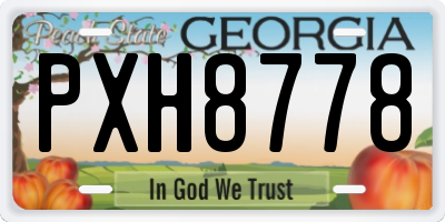 GA license plate PXH8778
