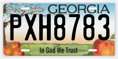 GA license plate PXH8783