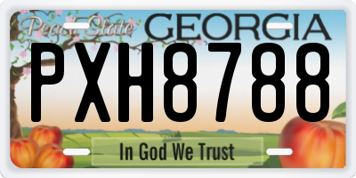 GA license plate PXH8788