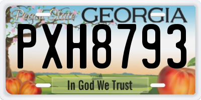 GA license plate PXH8793