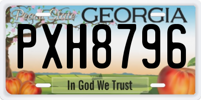 GA license plate PXH8796