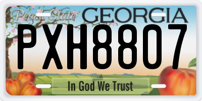 GA license plate PXH8807
