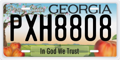 GA license plate PXH8808