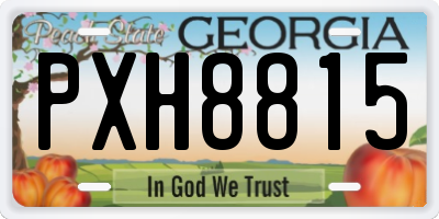 GA license plate PXH8815