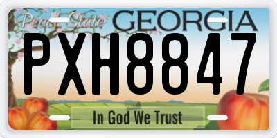 GA license plate PXH8847