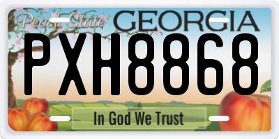 GA license plate PXH8868