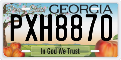 GA license plate PXH8870