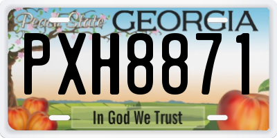 GA license plate PXH8871