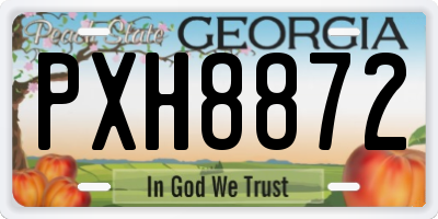 GA license plate PXH8872