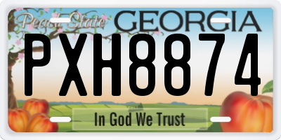 GA license plate PXH8874