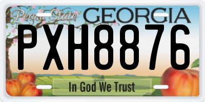 GA license plate PXH8876