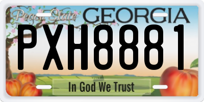 GA license plate PXH8881