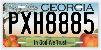 GA license plate PXH8885