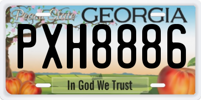 GA license plate PXH8886