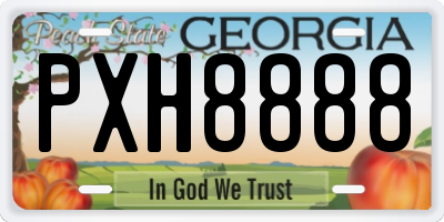 GA license plate PXH8888