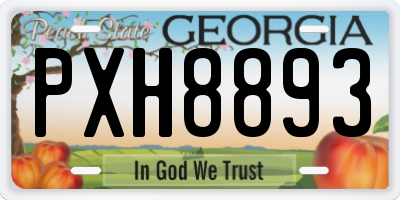 GA license plate PXH8893