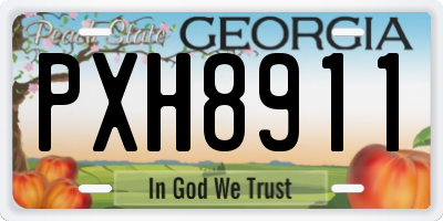 GA license plate PXH8911
