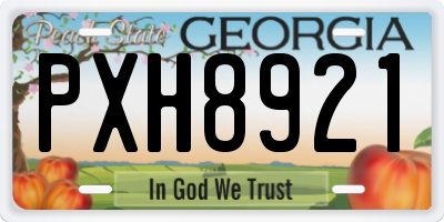 GA license plate PXH8921