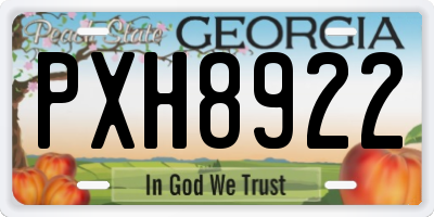 GA license plate PXH8922