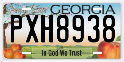 GA license plate PXH8938