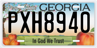 GA license plate PXH8940