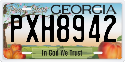 GA license plate PXH8942