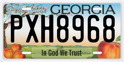 GA license plate PXH8968