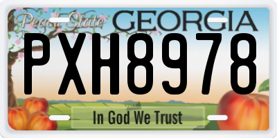 GA license plate PXH8978