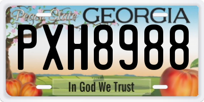 GA license plate PXH8988