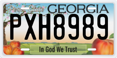 GA license plate PXH8989