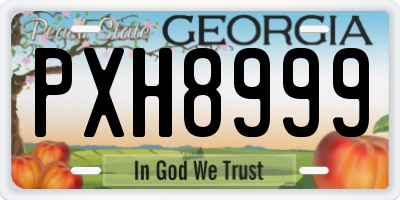 GA license plate PXH8999