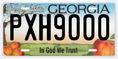 GA license plate PXH9000