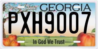 GA license plate PXH9007