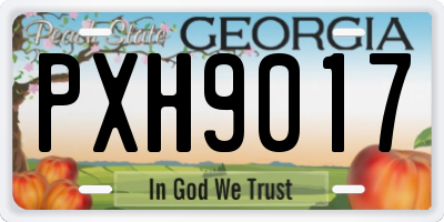GA license plate PXH9017