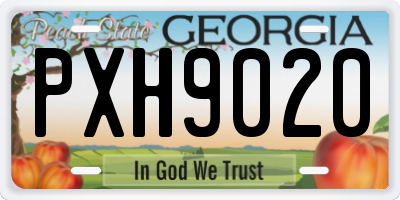 GA license plate PXH9020