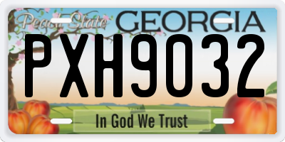 GA license plate PXH9032
