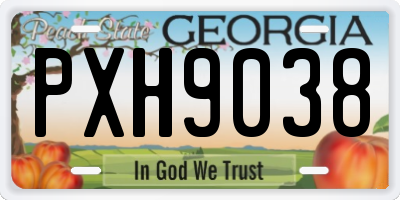 GA license plate PXH9038