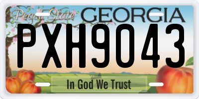 GA license plate PXH9043