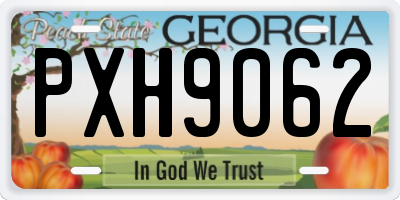 GA license plate PXH9062