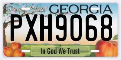 GA license plate PXH9068