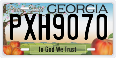 GA license plate PXH9070