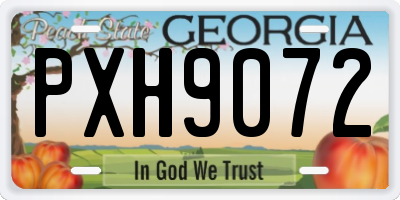 GA license plate PXH9072