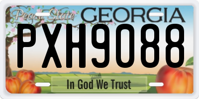 GA license plate PXH9088